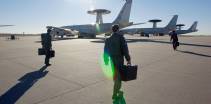 nato awacs overvåkingsfly ved tinker air force base i oklahomanato awacs surveillance aircrafts at tinker air force base in oklahoma